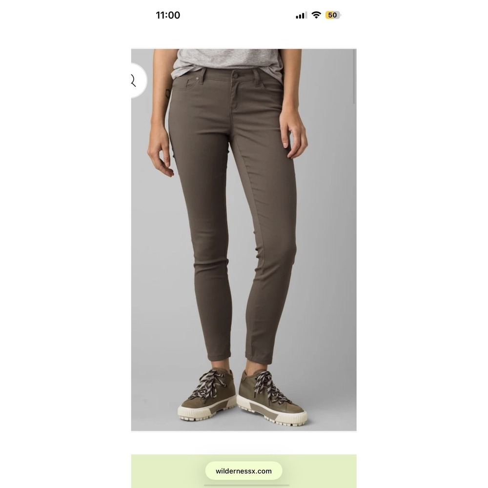 Prana Briann Women's Pants Gray Size 2 Mid Rise Slim Skinny Fit